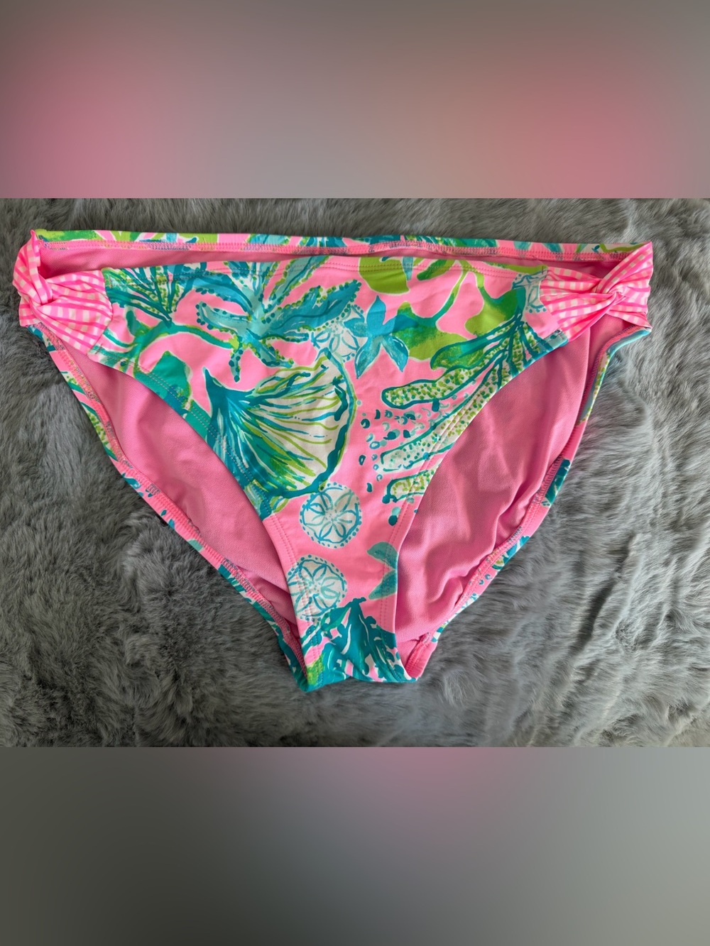 Lilly Pulitzer Zarah bikini swim bottoms size 12 Mandevilla Baby pink and green